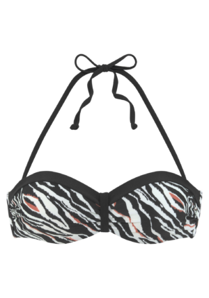 s.Oliver Bikini felső  rozsdabarna / fekete / fehér-Hungary