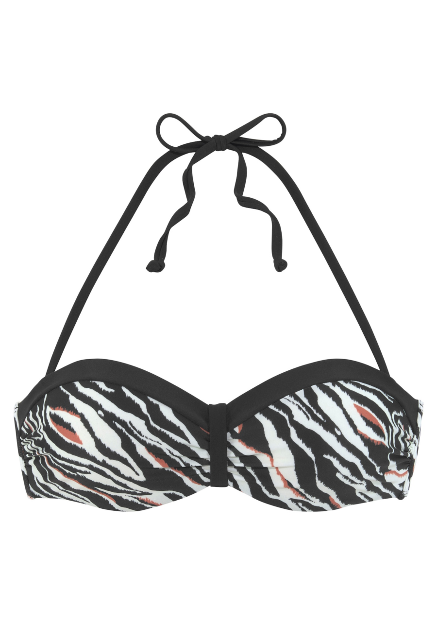 s.Oliver Bikini felső  rozsdabarna / fekete / fehér-Hungary