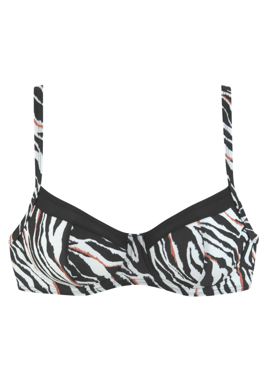s.Oliver Bikini felső  rozsdabarna / fekete / fehér-Hungary