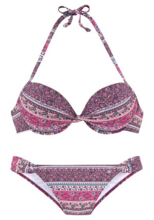 s.Oliver Bikini  benzin / bogyó / neon-rózsaszín / világos-rózsaszín / fehér