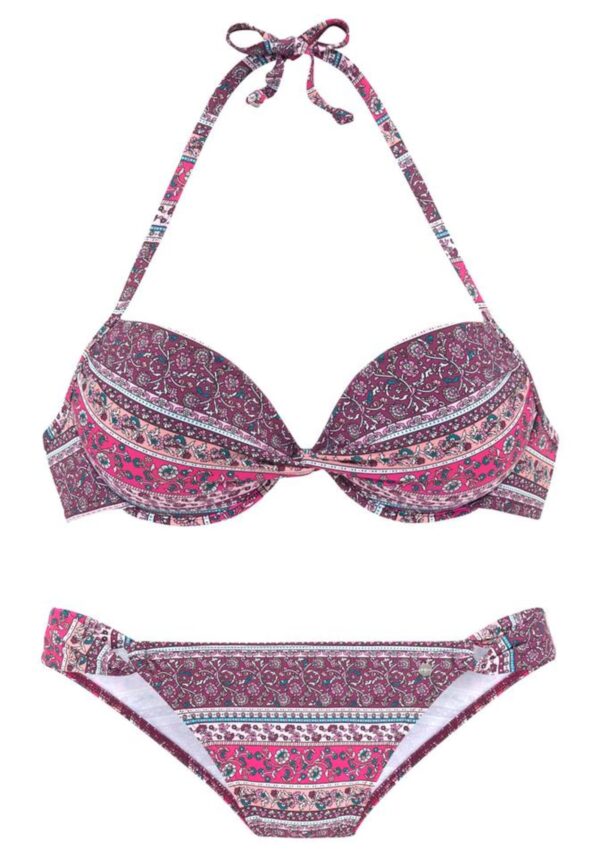 s.Oliver Bikini  benzin / bogyó / neon-rózsaszín / világos-rózsaszín / fehér