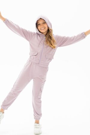 zepkids Girls' Hooded Top and Bottom Set