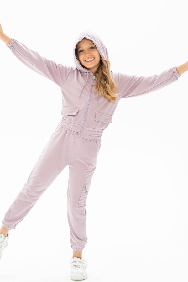 zepkids Girls' Hooded Top and Bottom Set